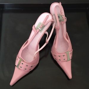 Leather Pink Pointy Shoes - Bakers